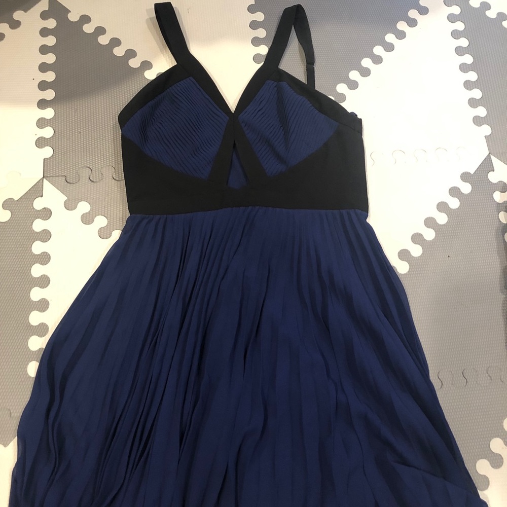 BCBG pleated cutout dress